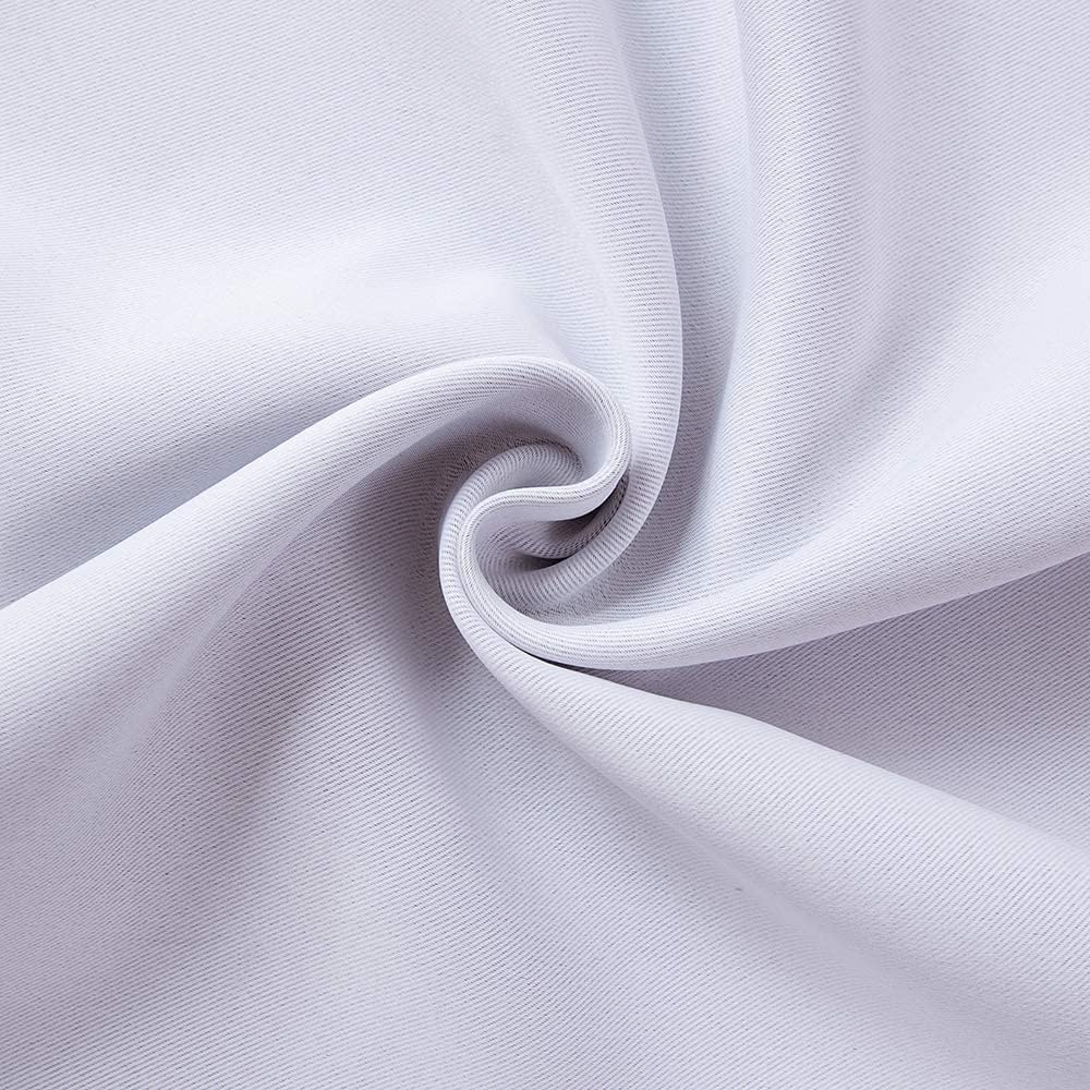 MIULEE Greyish White Blackout Curtains 168x182cm Pair - Thermal Insulated Eyelet Drapes for Bedroom & Living Room, 80% Light Blocking, Energy Saving, Machine Washable