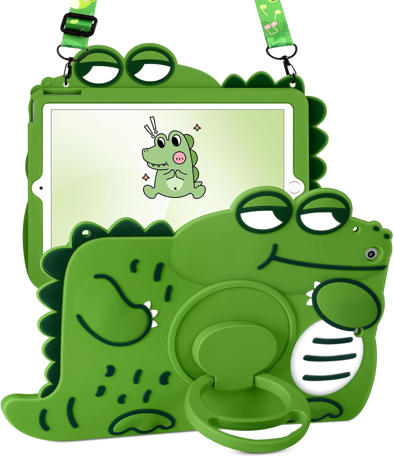 SurgeCraft Ultra-Protective iPad 9th/8th/7th Gen Case 10.2" - Cute Kawaii Design with 360° Rotating Stand & Detachable Strap - Zeta Store