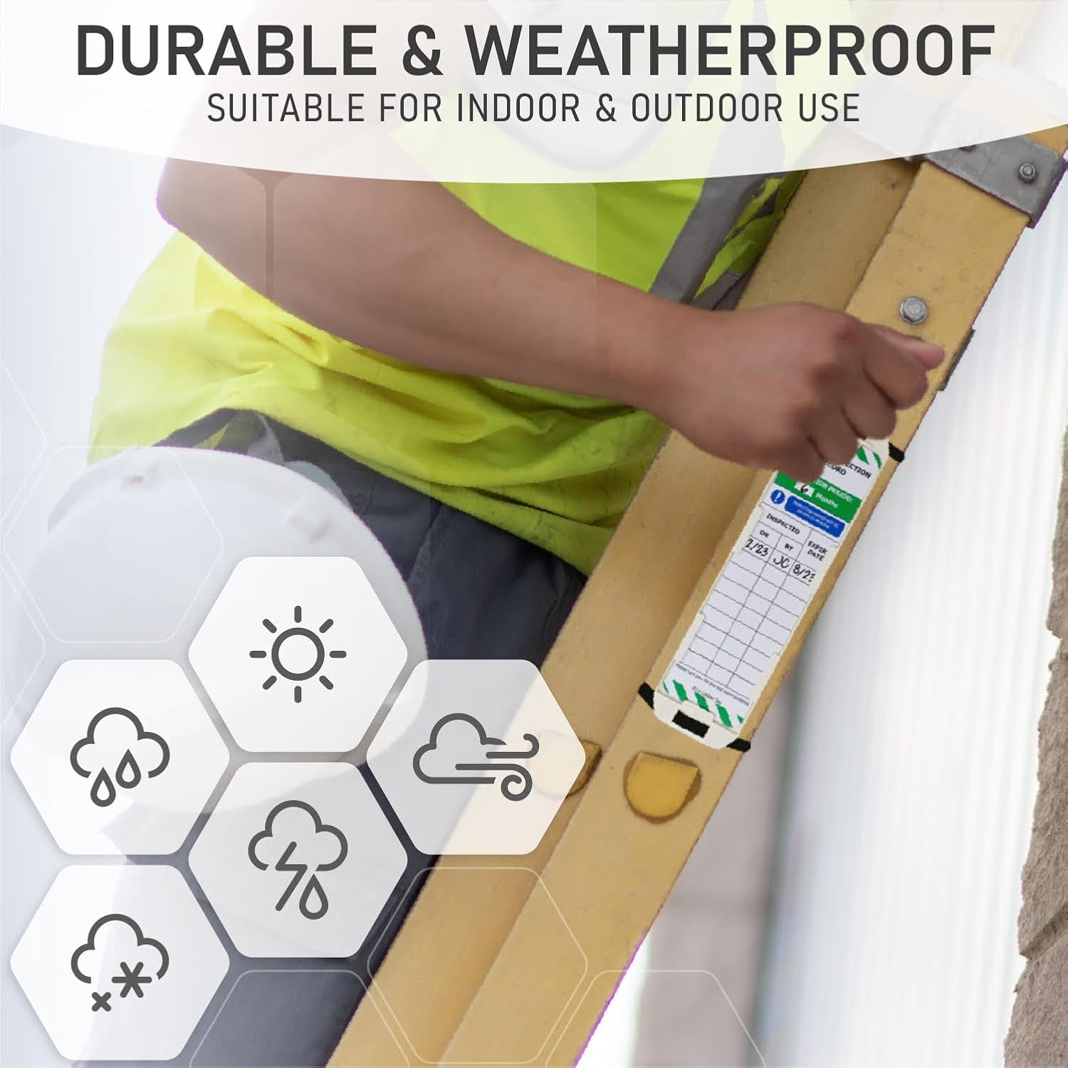 Livelifebetter® Ladder Inspection Tag Kit - 5 Holders + 10 Inserts - Hse Compliant - Fits All Ladders - Indoor/Outdoor Use