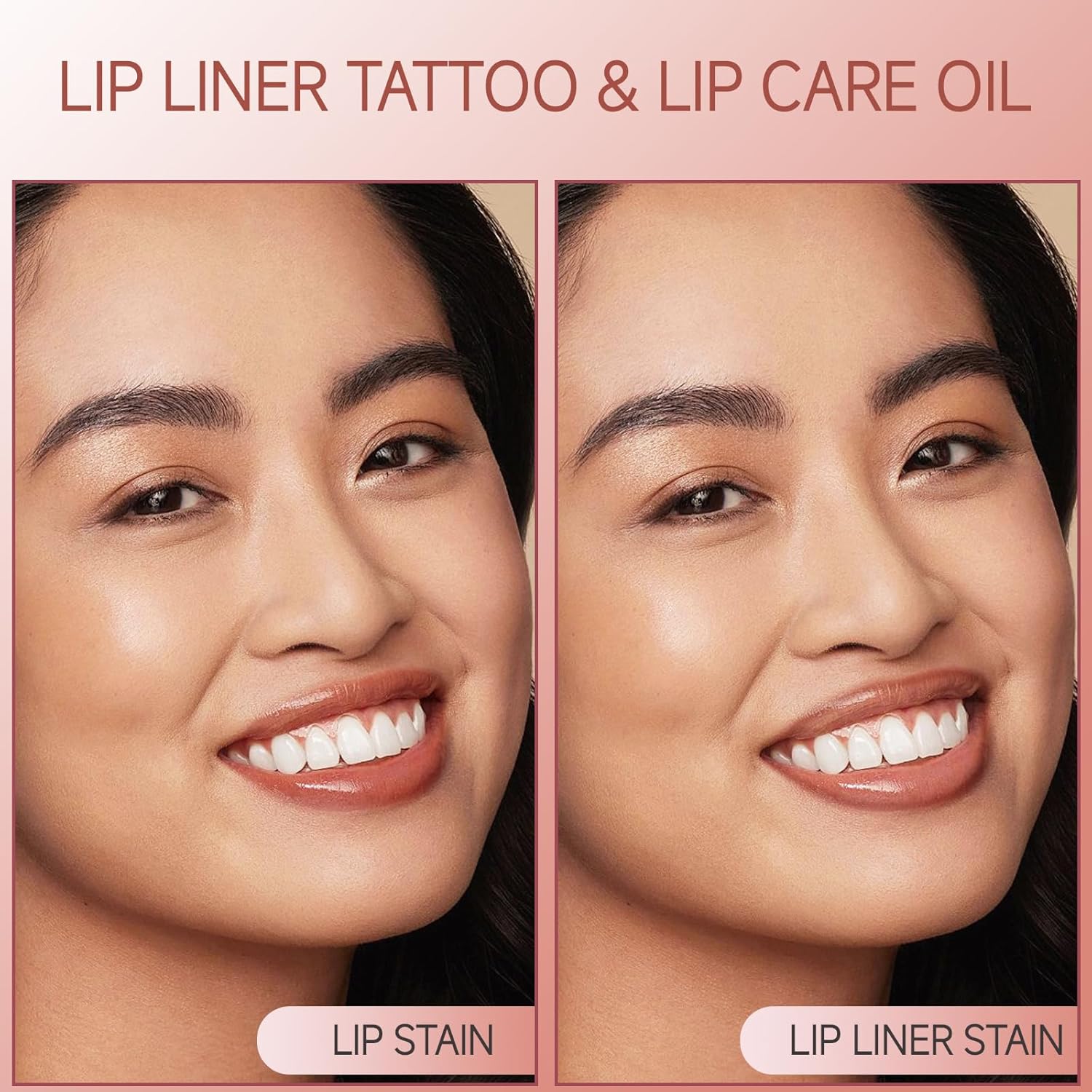 Kissio Lip Liner Stain and Lip Care Oil Set in Gray Pink, featuring transfer-proof, long-lasting matte lip stain and moisturizing lip oil