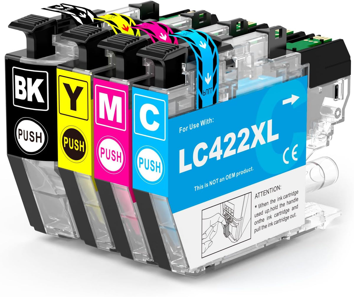 Kuva LC422XL Compatible Ink Cartridges for Brother - 4 Pack BK C M Y - High Yield Replacement for LC422 LC-422XLVAL for MFC-J5340DW MFC-J5345DW MFC-J5740DW MFC-J6540DW MFC-J6940DW