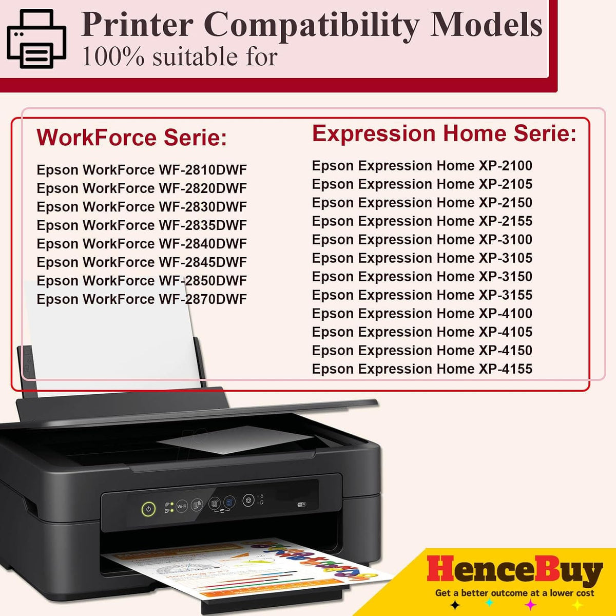 HenceBuy 603XL Black Ink Cartridges - 3 Pack 603 XL High Yield Compatible for Epson WorkForce WF-2810 WF-2820 WF-2830 WF-2840 WF-2845 WF-2850 & Expression Home XP-2100 XP-2150 XP-3100 XP-3150 XP-4100 XP-4150