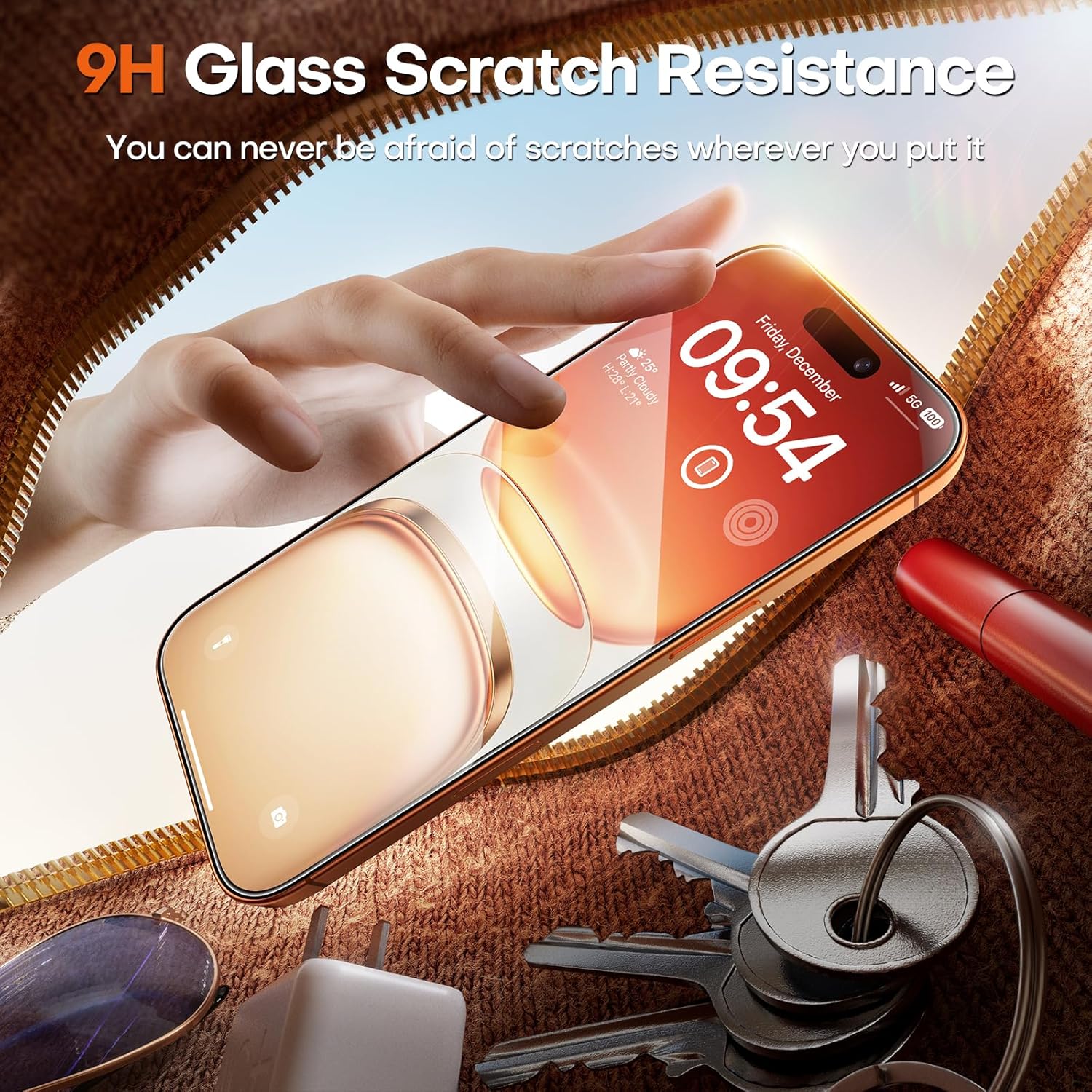 TOCOL iPhone 16 Pro Max screen protector 2-pack, 9H+ glass with full coverage and auto-install, crystal clear and durable.