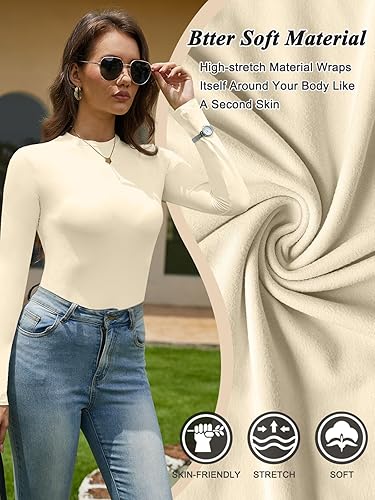 Joligiao women's thermal long sleeve top in size L, soft, fitted winter base layer with crew neck and stretch fabric.