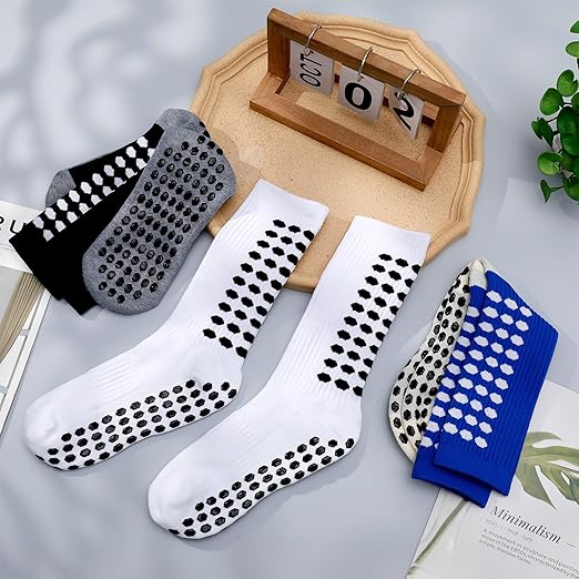 Bargain Alert! Zuimei 3-Pairs Anti-Slip Grip Socks Large (L) – Ultimate Sports & Training Socks for Football, Basketball, Yoga & Gym (Men & Youth) - Zeta Store