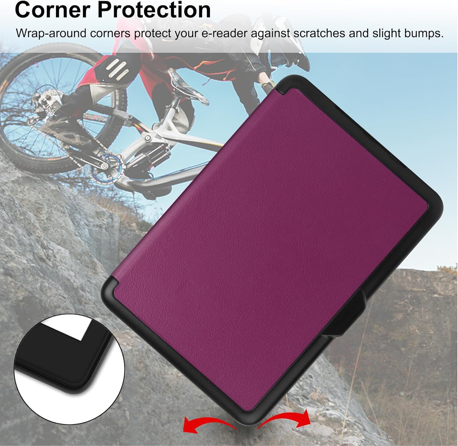 VOVIPO Kindle 6" Case for 11th Gen 2022 Release - Slim PU Leather Cover with Auto Sleep/Wake & Multi-Angle Stand, Purple - Not for Paperwhite