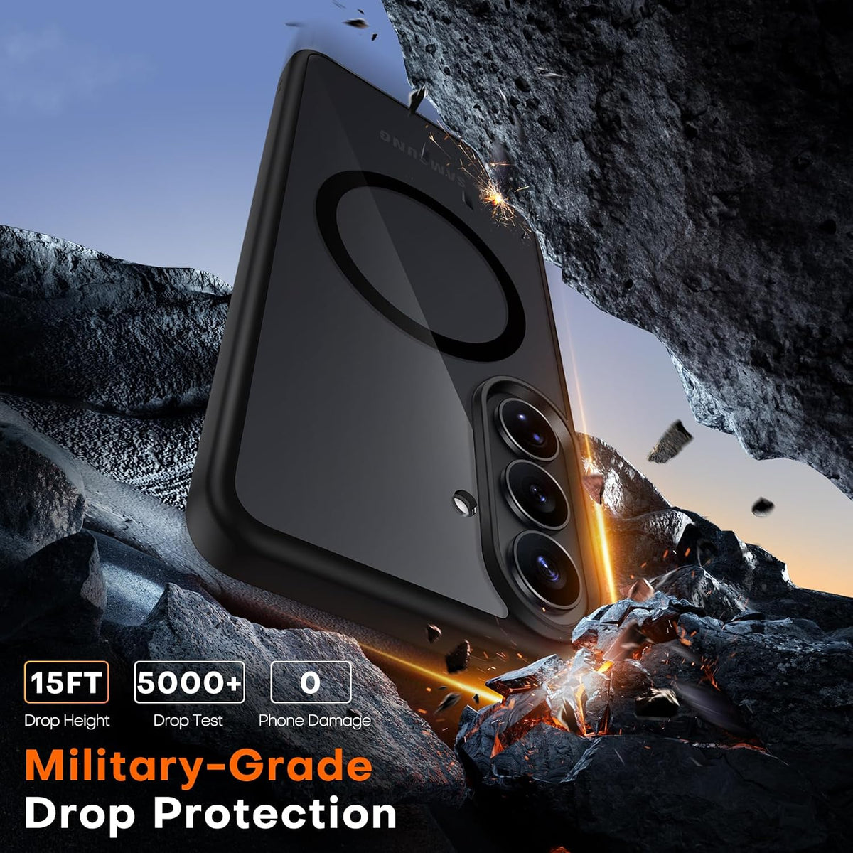 TAURI Magnetic for Samsung Galaxy S26 Case + Screen Protector - Black - MagSafe Compatible, Military Grade Drop Protection