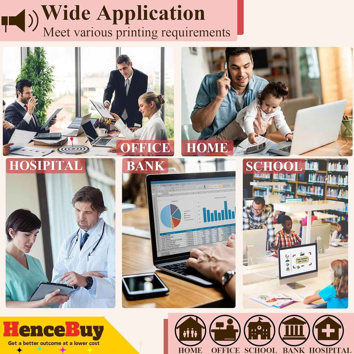 HenceBuy 603XL Black Ink Cartridges - 3 Pack 603 XL High Yield Compatible for Epson WorkForce WF-2810 WF-2820 WF-2830 WF-2840 WF-2845 WF-2850 & Expression Home XP-2100 XP-2150 XP-3100 XP-3150 XP-4100 XP-4150