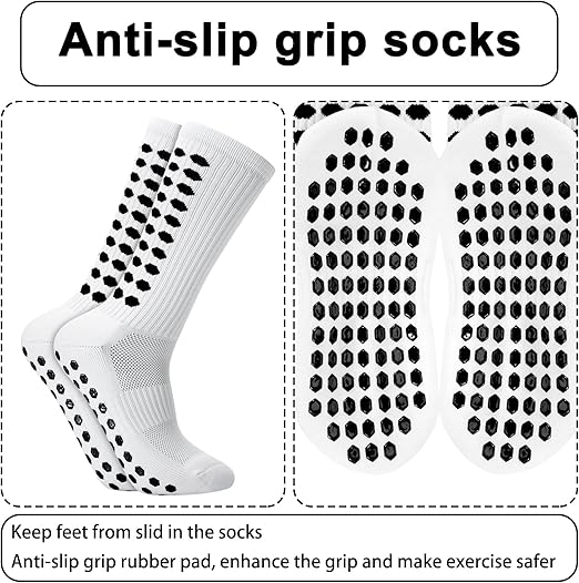 Bargain Alert! Zuimei 3-Pairs Anti-Slip Grip Socks Large (L) – Ultimate Sports & Training Socks for Football, Basketball, Yoga & Gym (Men & Youth) - Zeta Store