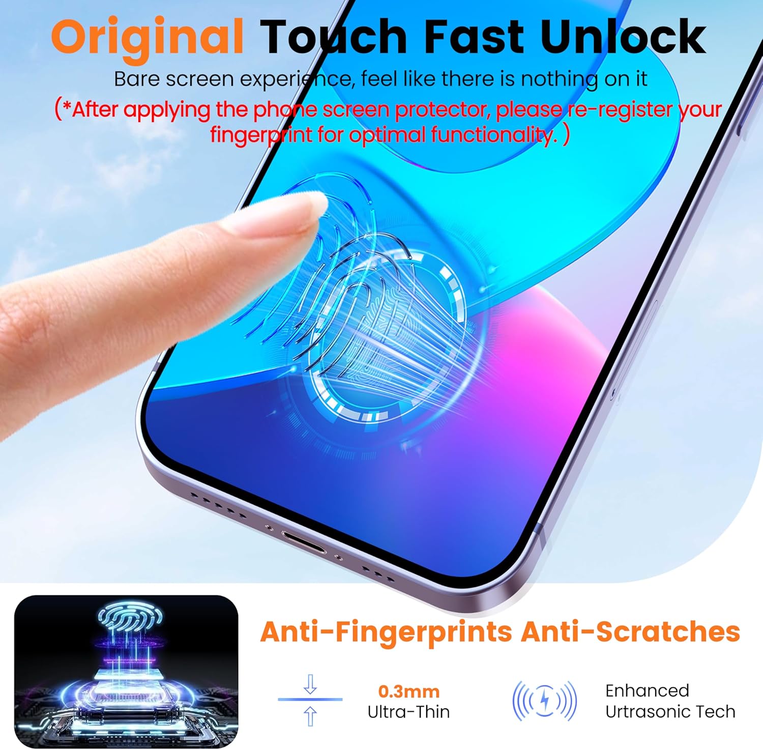 PuyaTeya UNBREAK 9H glass screen protector for smartphones, bubble-free full coverage with auto-dust removal, case friendly, 2-pack