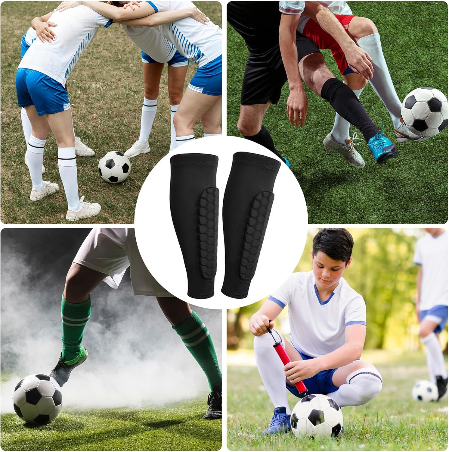 MAYIYAHO Football Shin Guards. Real Bargain - Honeycomb Anti-Collision Pads with Leg Guard Socks for Outdoor Sports Protection - Zeta Store