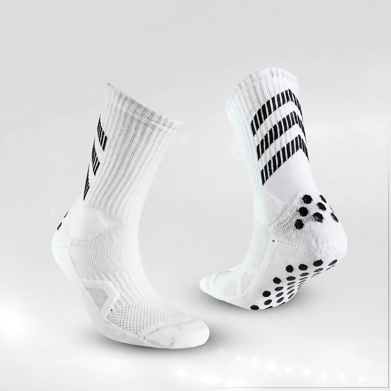 A4 ATHLETICS Grip Socks 2-Pack - Non-Slip Football Socks - Anti-Blister Cushioned Breathable Sports Socks for Football, Rugby, Cricket, Basketball, Running & Yoga