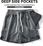 AIMPACT Men's Mesh Athletic Shorts | Double Layer Basketball & Workout Shorts | Breathable Gym Shorts with Pockets & Drawstring | Moisture-Wicking