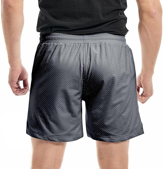 AIMPACT Men's Mesh Athletic Shorts | Double Layer Basketball & Workout Shorts | Breathable Gym Shorts with Pockets & Drawstring | Moisture-Wicking