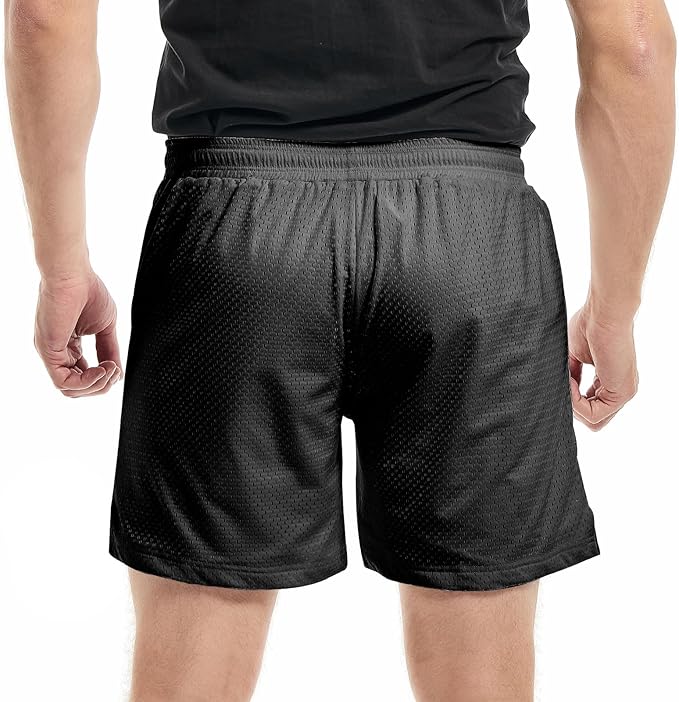 AIMPACT Men's Mesh Athletic Shorts | Double Layer Basketball & Workout Shorts | Breathable Gym Shorts with Pockets & Drawstring | Moisture-Wicking