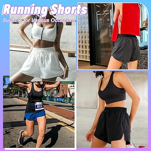 AKKQHH - High Waisted Running Shorts for Women - Quick Dry Gym & Cycle Workout Shorts with Pockets - Zeta Store