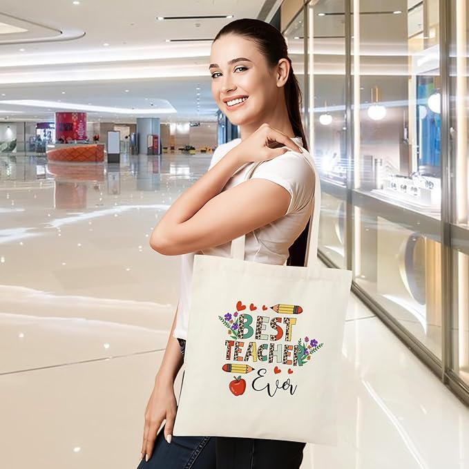 AYGE Canvas Tote & Makeup Bag Set | Reusable Christmas Gifts for Women, Teacher Appreciation, Travel & Beach Bag - Zeta Store