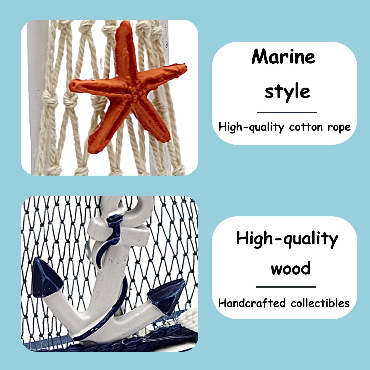 Two Amjkeji wooden sailboat decor pieces, miniature maritime sailing boats for home, office, or festive nautical-themed events