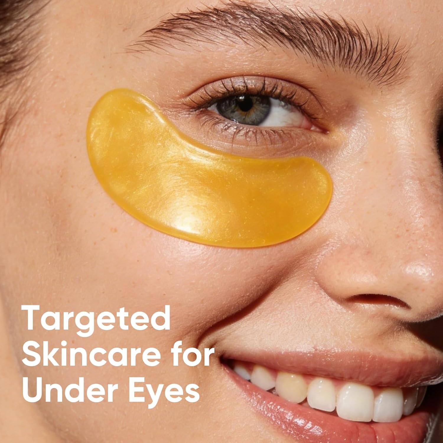 Aopeiboto Black Gold 24k under eye gel patches in a jar, showing the eye mask patches for puffy eyes, dark circles, and fine lines.