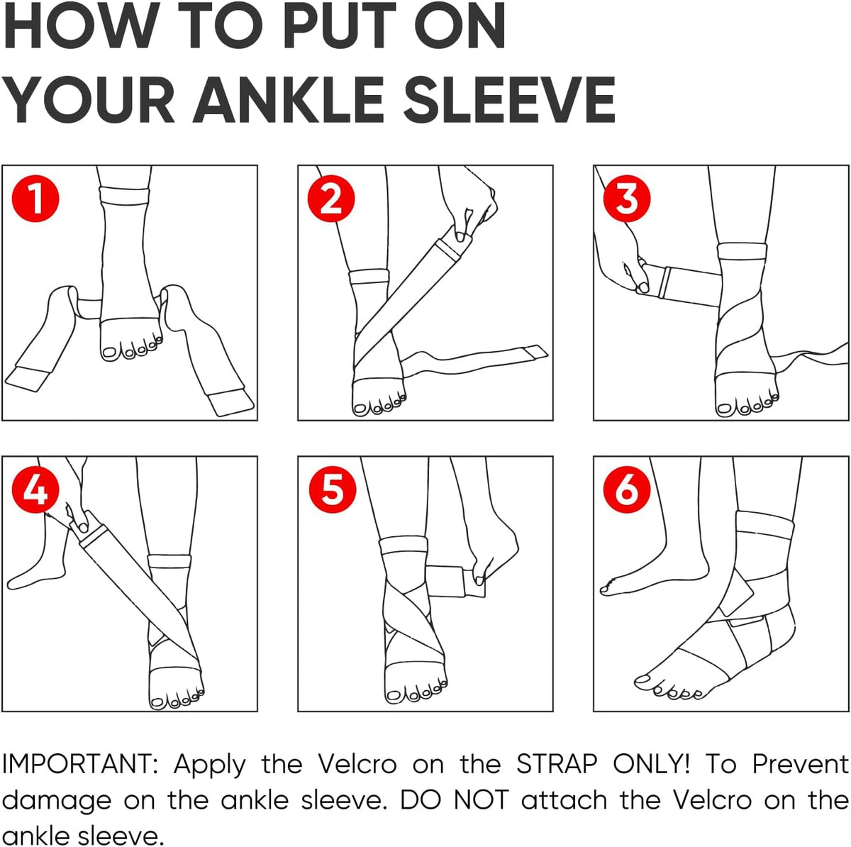 Avidda Ankle Support Brace Size M (1 Pack) - Adjustable Compression Sleeve for Plantar Fasciitis, Sprains & Pain Relief
