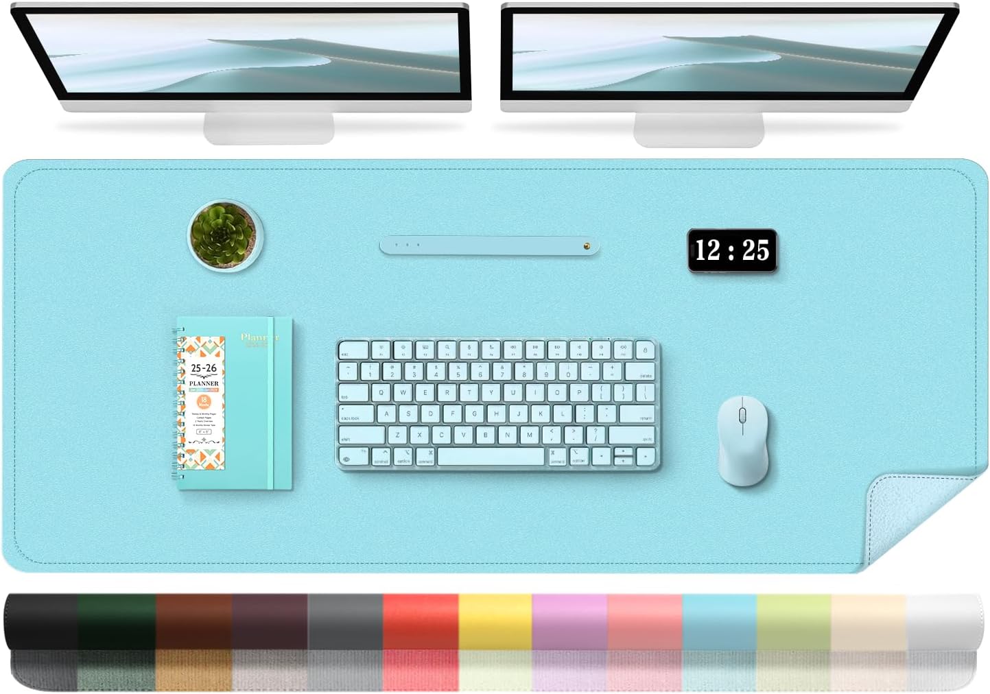Dual-Side Magic: BLESWIN 120x60cm Large Waterproof Leather Desk Pad - Non-Slip Suede Base & Vibrant Colors (Aqua, Lilac, Matcha & More) 🖱️ - Zeta Store