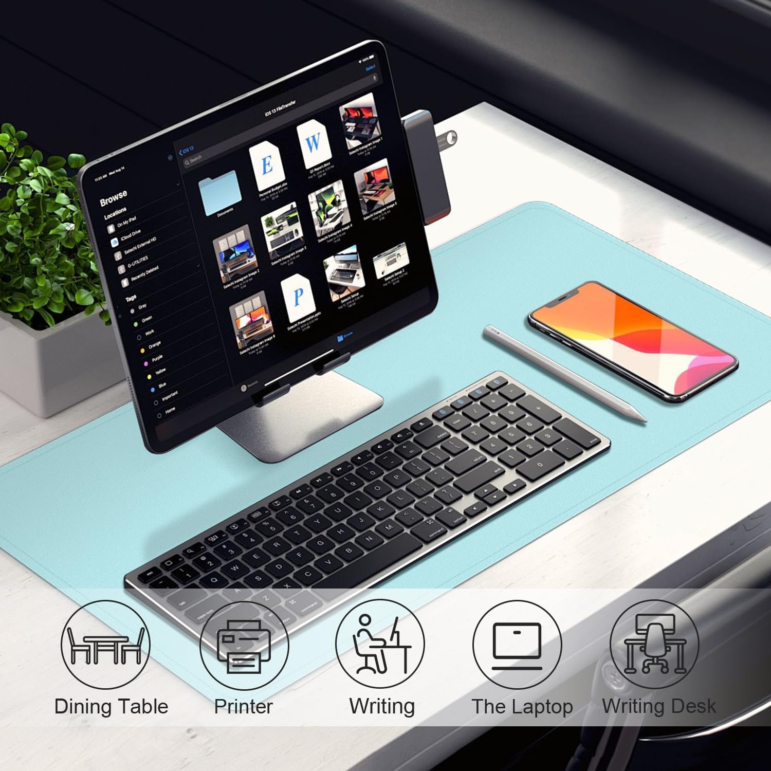 Dual-Side Magic: BLESWIN 120x60cm Large Waterproof Leather Desk Pad - Non-Slip Suede Base & Vibrant Colors (Aqua, Lilac, Matcha & More) 🖱️ - Zeta Store