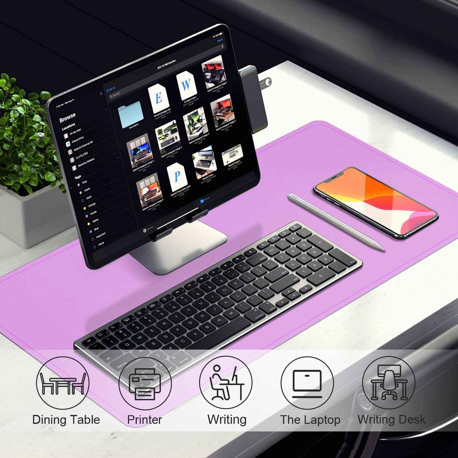 Dual-Side Magic: BLESWIN 120x60cm Large Waterproof Leather Desk Pad - Non-Slip Suede Base & Vibrant Colors (Aqua, Lilac, Matcha & More) 🖱️ - Zeta Store