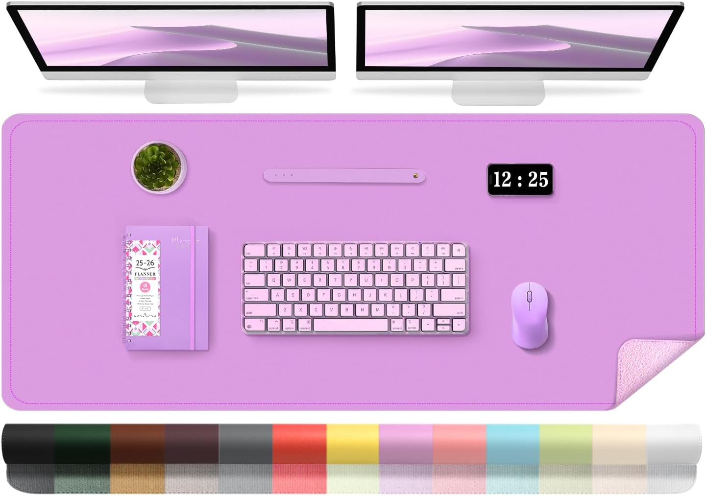 Dual-Side Magic: BLESWIN 120x60cm Large Waterproof Leather Desk Pad - Non-Slip Suede Base & Vibrant Colors (Aqua, Lilac, Matcha & More) 🖱️ - Zeta Store