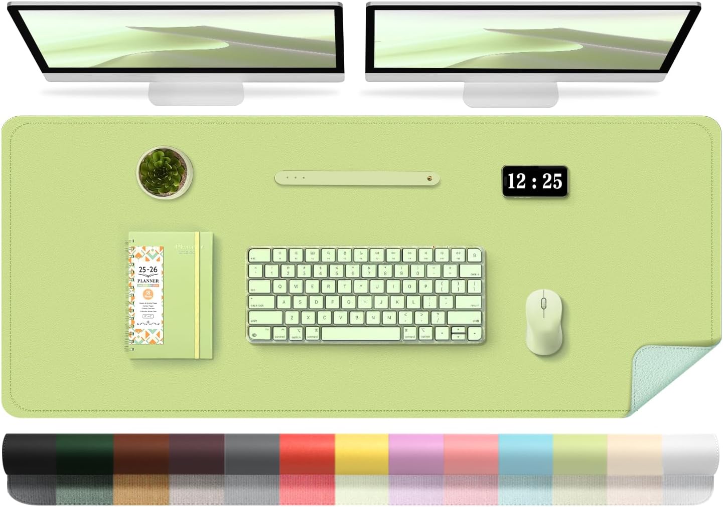 Dual-Side Magic: BLESWIN 120x60cm Large Waterproof Leather Desk Pad - Non-Slip Suede Base & Vibrant Colors (Aqua, Lilac, Matcha & More) 🖱️ - Zeta Store