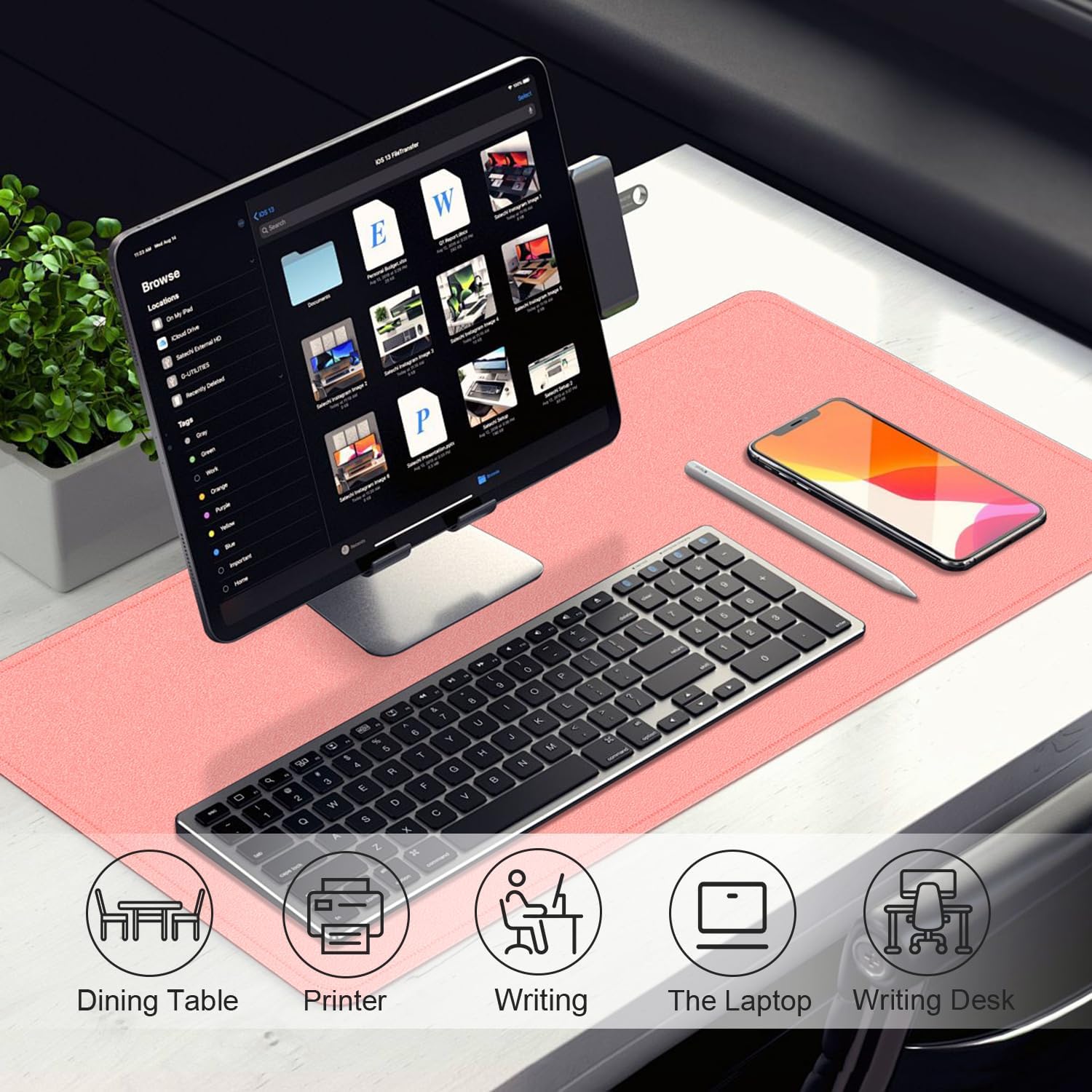Dual-Side Magic: BLESWIN 120x60cm Large Waterproof Leather Desk Pad - Non-Slip Suede Base & Vibrant Colors (Aqua, Lilac, Matcha & More) 🖱️ - Zeta Store