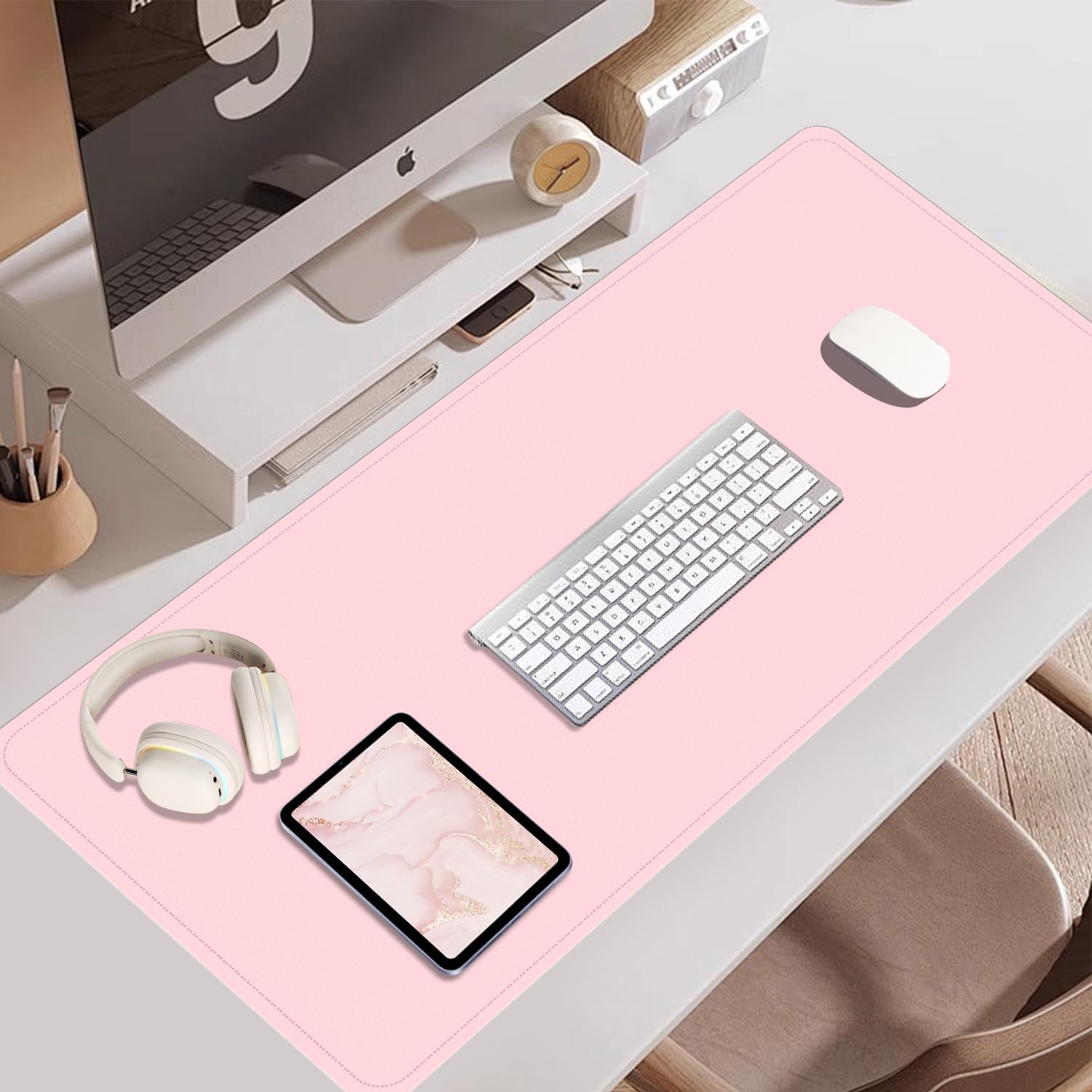 Dual-Side Magic: BLESWIN 120x60cm Large Waterproof Leather Desk Pad - Non-Slip Suede Base & Vibrant Colors (Aqua, Lilac, Matcha & More) 🖱️ - Zeta Store