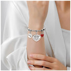 Bochoi. Brand New "Best Mum" Heart Charm Bracelet - Perfect Gift for Mom! - Zeta Store