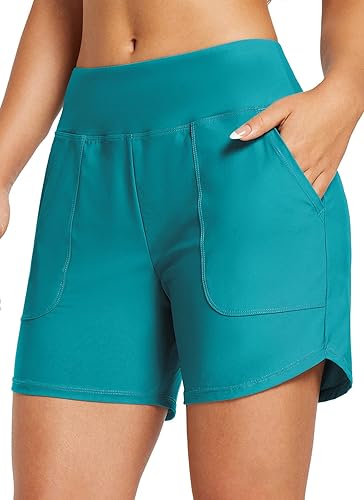 Baleaf Women's High-Waisted Swim Shorts  - Tummy Control Beach & Board Shorts | Brand New!