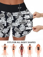 Baleaf Women's High-Waisted Swim Shorts  - Tummy Control Beach & Board Shorts | Brand New!