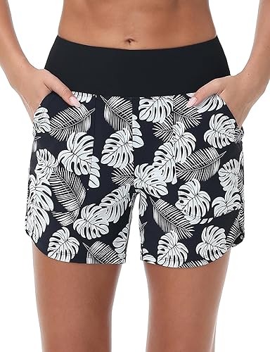Baleaf Women's High-Waisted Swim Shorts  - Tummy Control Beach & Board Shorts | Brand New!
