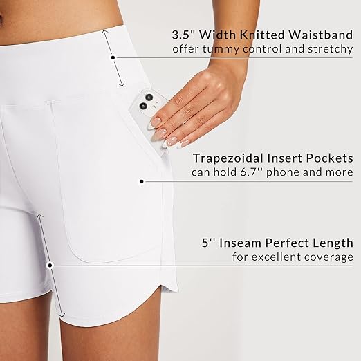 Baleaf Women's High-Waisted Swim Shorts  - Tummy Control Beach & Board Shorts | Brand New!