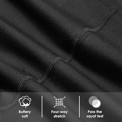 Baleaf Women's 10" Workout Shorts - High Waisted Yoga & Running Shorts with Pockets | LIMITED TIME OFFER! Black