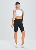 Baleaf Women's 10" Workout Shorts - High Waisted Yoga & Running Shorts with Pockets | LIMITED TIME OFFER! Black