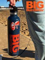 NEW! Big BuzzBrew 1L Insulated Thermos Flask | 2 Lids, 2 Straws & Brush | 24hr Cold & 12hr Hot | Leakproof Stainless Steel Sports Bottle
