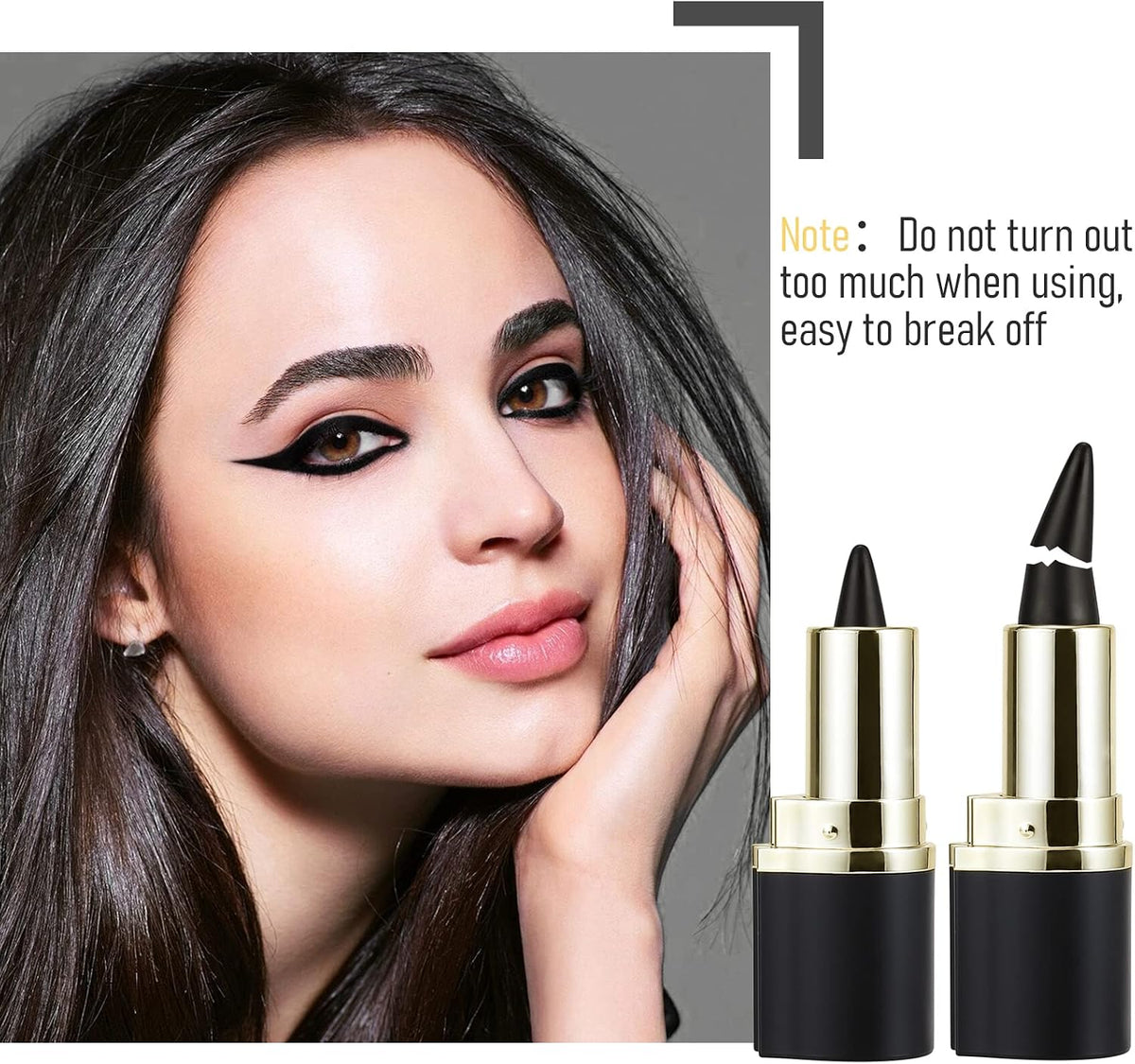 Boobeen Black Gel Eyeliner Pencil - Matte Waterproof Long-Wear Eye Liner Stick - Quick Drying Smudge Proof