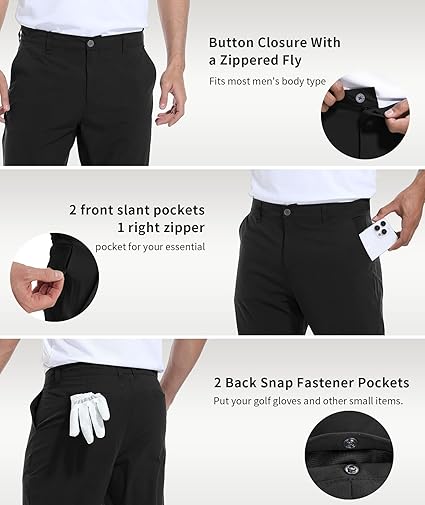 BOYZN Men's 5-Pocket Performance Pants | Lightweight, Stretch & Quick-Dry | Golf, Work, Travel & Casual | UPF 50+ 🏌️‍♂️