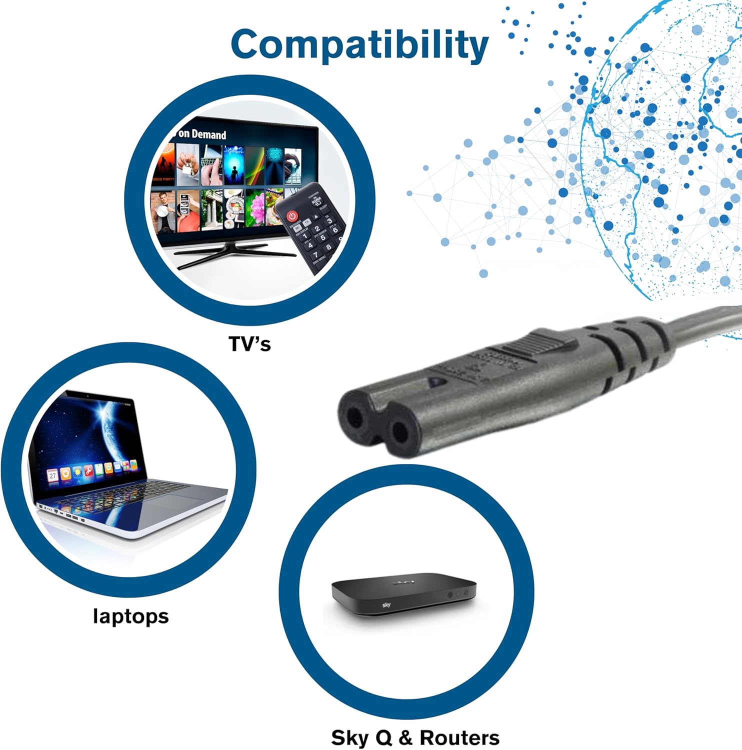 C2G 2m UK Power Cable | BS1363 to IEC C7 Connector ⚡ 🔌 Brand New & A Real Bargain! 🔌 For TVs, Laptops, Consoles & Mor