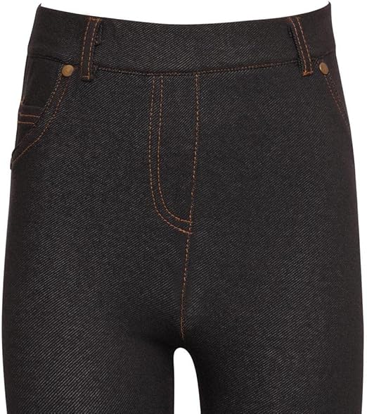 Casualking 2-pack girls' cotton leggings in black and navy, size 7/8 years, soft, warm, stretchy, and comfortable for kids.