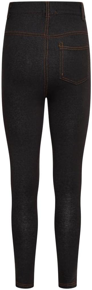 Casualking kids' black and navy cotton leggings for girls, size 7/8 years, soft, warm, and stretchy for comfortable wear.