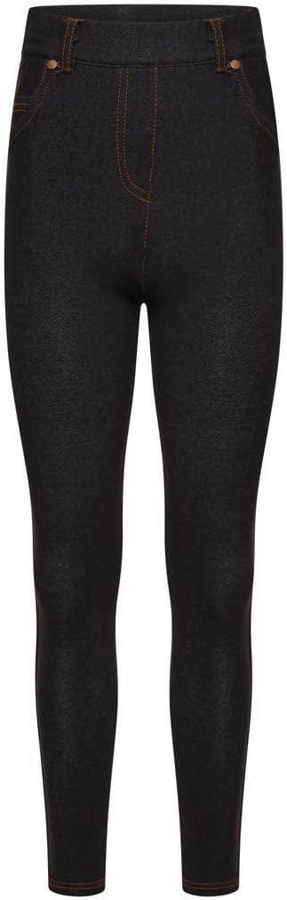 Casualking 2-pack kids' leggings in black and navy, size 7/8 years, soft cotton, warm, and stretchy for girls.
