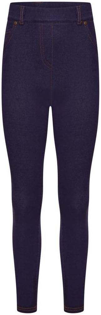Casualking 2-pack girls' leggings in black and navy, size 7/8 years, made of soft, stretchy cotton for kids.