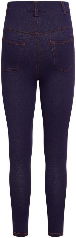 Casualking 2-pack girls' leggings in black and navy, soft cotton, stretchy and warm, size 7/8 years, for kids.