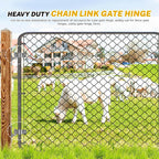 Heavy Duty Chain Link Gate Hinge Set (6PCS) - No Welding Needed! For 1-3/8" Pipe | Barn & Farm Ready - Zeta Store