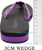 ChayChax Boho Wedge Flip Flops | Women's Summer Beach Sandals | Purple & Orange 🌸