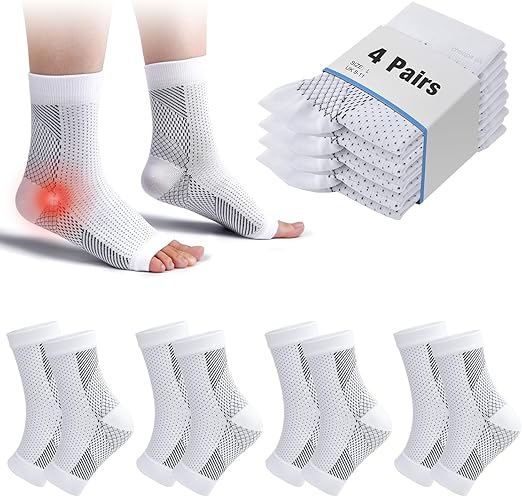 Neuropathy Relief Socks 4-Pack | Compression Socks for Foot Pain, Plantar Fasciitis & Ankle Support for Men & Women - Zeta Store